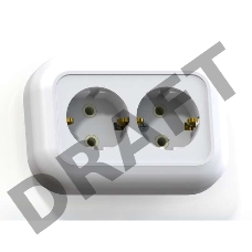 Розетка 2-м СП Валентина РС16-830 с заземл. бел. Кунцево 5447