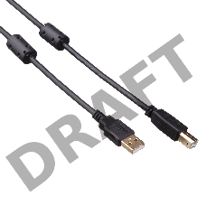 Кабель USB 2.0 A-->B 1.8м Exegate 2 фильтра, позолоченные контакты