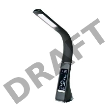 Светильник LED TLD-542 Black/300лм/5000К/Dimmer настол. часы календ. терм. черн. 5Вт Uniel UL-00001816