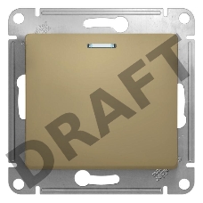 Механизм выключателя 1-кл. СП GLOSSA 10А IP20 10AX с подсветкой титан SchE GSL000413