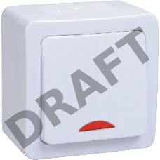 Выключатель 1-кл. ОП ГЕРМЕС PLUS для открытой установки со свет. индик. ВС20-1-1-ГПБ IP54 (цвет клавиши: бел.) ИЭК EVMP11-K01-10-54-EC