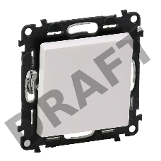 Механизм выключателя 1-кл. СП Valena Life 10А IP20 250В 10АХ с лицевой панелью; безвинтовые зажимы бел. Leg 752401