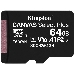 Флеш карта microSDHC 64GB microSDXC Class10 Kingston <SDCS2/64GBSP> Class10 UHS-I Canvas Select up to 100MB/s