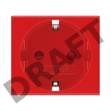 Розетка 1-м СП Viva 2мод. защ. шторки с заземл. красн. ДКС 45015