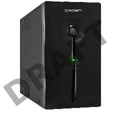 Источник бесперебойного питания CROWN Line Intractive CMU-SP800EURO USB 800VA\480W, корпус металл, 1x12V/9AH, розетки 4*EURO+1*IEC bybass, трансформатор AVR 140-290V, cъёмный кабель 1.2 м, порт RJ11/45, порт USB, защита: от перегрузки, от КЗ, от скачков н