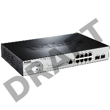 Управляемый коммутатор D-Link DGS-1210-10P/ME 2 уровня с 8 портами 10/100/1000Base-T с поддержкой PoE и 2 портами 1000Base-X SFP