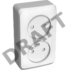 Розетка 2-м ОП Этюд 16А IP20 защ. шторки без заземл. бел. SchE PA16-006B