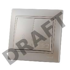 Выключатель 2-кл. СП Мира проходн. жемчуж. бел. перламутр Lezard 701-3030-106