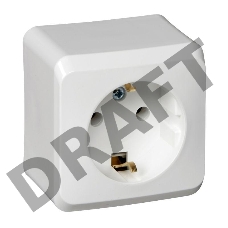 Розетка 1-м ОП Этюд 16А с заземл. бел. SchE PA16-003B