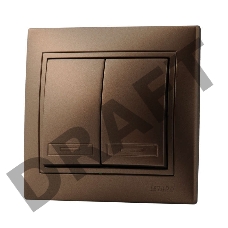 Выключатель 2-кл. СП Мира 10А IP20 свет. корич. перламутр LEZARD 701-3131-101