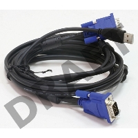 Переключатель D-Link DKVM-CU3  Кабель KVM 3 m для подключения клавиатуры, мыши и монитора