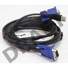 Переключатель D-Link DKVM-CU3  Кабель KVM 3 m для подключения клавиатуры, мыши и монитора