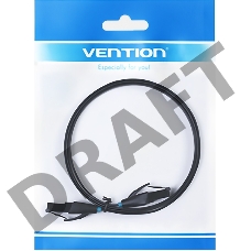 Патч-корд Vention прямой UTP cat.6, RJ45 - 5м. плоский Черный