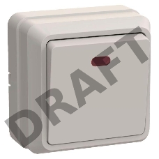 Выключатель 1-кл. ОП ОКТАВА с инд. 10А IP20 ВС20-1-1-ОКм крем. ИЭК EVO11-K33-10-DC