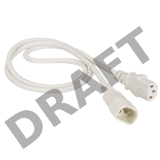 Шнур питания C13-C14, 3х0.75, 220В, 10А, белый, 3 метра
