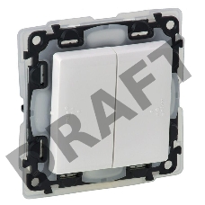 Выключатель Valena LIFE IP44.  двухклавишный 10А 250В IP44 с лицевой панелью. Безвинтовые зажимы. Белый Valena LIFE IP44. Выключатель двухклавишный 10А 250В IP44 с лицевой панелью. Безвинтовые зажимы. Белый