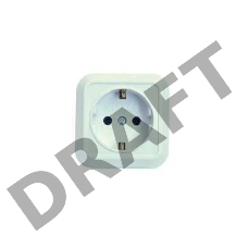 Розетка 1-м ОП 16А IP20 квадратная с заземл. бел. Makel 45108