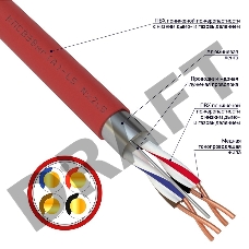Кабель для пожарной сигнализации REXANT КПСВЭВнг(А)-LS 2x2x1,00 мм², бухта 200 м