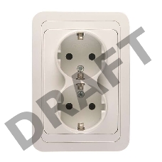 Розетка 2-м СП Mimoza 16А IP20 с заземл. бел./бел. Makel 12082