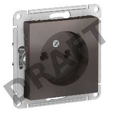 Механизм розетки 1-м СП ATLAS DESIGN без заземл. 16А мокко SchE ATN000641