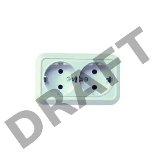 Розетка 2-м ОП 16А IP20 с заземл. бел. Makel 45182