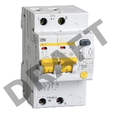 Выключатель автоматический дифференциального тока 2п C 10А 30мА тип AC 4.5кА АД-12 ИЭК MAD10-2-010-C-030