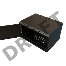 Шкаф коммутационный WRline (WR-TW-0666-SR-RAL9004) настенный 6U 600x600мм пер.дв.металл 2 бок.пан. 60кг черный 520мм 367мм IP20 сталь