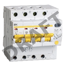 Выключатель автоматический дифференциального тока 4п C 32А 30мА тип AC 4.5кА АД-14 ИЭК MAD10-4-032-C-030