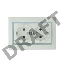 Розетка 2-м СП Мира керам. с заземл. бел./сер. Lezard 701-0215-127