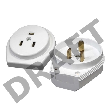 Разъем РШ-ВШ 32А 250В 2Р+РЕ скрыт. уст. бел. UNIVersal 1236