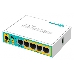 Маршрутизатор MikroTik RB750UPr2 hEX PoE lite 5x Ethernet, раздача PoE, 650 МГц ЦП, 64 МБ 5-портовый 100-Мбитный маршрутизатор с поддержкой PoE на 4-х портах