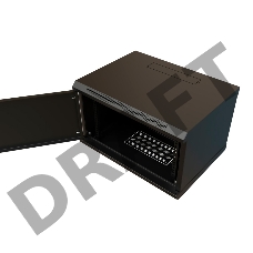 Шкаф коммутационный WRline (WR-TW-0966-SR-RAL9004) настенный 9U 600x600мм пер.дв.металл 2 бок.пан. 60кг черный 520мм 500мм IP20 сталь
