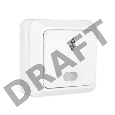 Выключатель проходной 1-кл. ОП Олимп 10А IP20 с индик. бел. Universal О0125