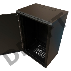 Шкаф коммутационный WRline (WR-TW-2245-SR-RAL9004) настенный 22U 600x450мм пер.дв.металл 2 бок.пан. 60кг черный 370мм 1086мм IP20 сталь