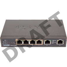 GSD-604HP неуправляемый PoE коммутатор 4-Port 10/100/1000T 802.3at POE + 2-Port 10/100/1000T Desktop Switch (55W POE Budget, External Power Supply)