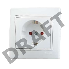 Розетка 1-м СП Мира защ. шторки с заземл. бел./бел. Lezard 701-0202-124