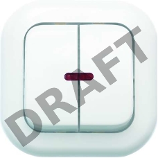 Выключатель 2-кл. СП Валентина  10А IP20 С56-175 с индик. бел. Кунцево 7649