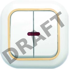 Выключатель 2-кл. СП Валентина  10А IP20 С56-175 с индик. бел./зол. Кунцево 7650