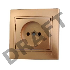 Розетка 1-м СП Мира 16А IP20 без заземл. керам. метал. зол. LEZARD 701-1313-121