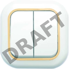 Выключатель 2-кл. СП Валентина  10А IP20 С56-034 бел./зол. Кунцево 7648