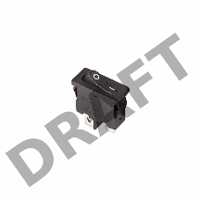 Выключатель клавишный 250V 6А (2с) ON-OFF черный  Mini  REXANT