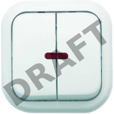 Выключатель 2-кл. ОП Валентина  10А IP20 А56-176 с индик. бел. Кунцево 7636