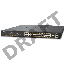 GS-4210-24P2S управляемый коммутатор IPv4, 24-Port Managed 802.3at POE+ Gigabit Ethernet Switch + 2-Port 100/1000X SFP (300W)