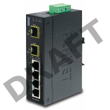 Коммутатор  IGS-620TF индустриальный неуправляемый  IP30 Industrial 4-Port 10/100/1000T + 2-Port 100/1000X SFP Gigabit Switch (-40 to 75 degree C)