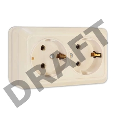 Розетка 2-м ОП Олимп 16А с заземл. беж. UNIVersal Б-О0128