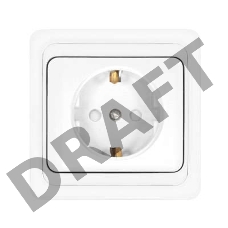 Розетка 1-м СП Валери 16А защ. шторки с заземл. бел. UNIVersal В0028х