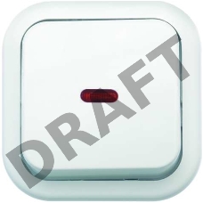 Выключатель 1-кл. ОП Валентина  10А IP20 А16-054 с индик. бел. Кунцево 7632