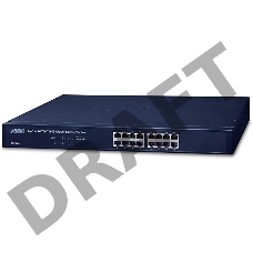 Коммутатор GSW-1601 неуправляемый  для монтажа в стойку 16-Port 10/100/1000Mbps Gigabit Ethernet Switch