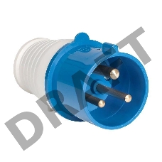 Вилка эл. каб. 32А 2P+РЕ 220В IP44 (023) EKF ps-023-32-220