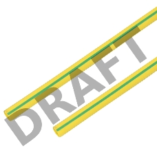 Термоусадочная трубка 14/7,0 мм, желто-зеленая, упаковка 50 шт. по 1 м PROconnect